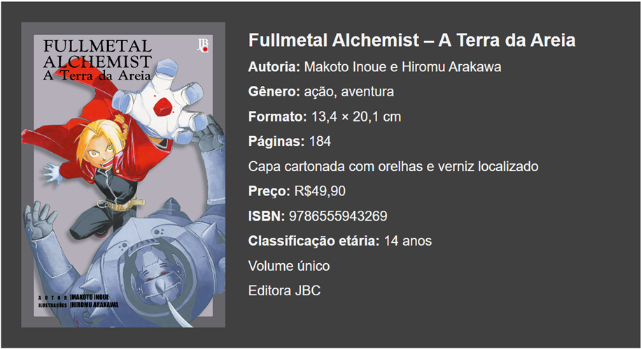 Fullmetal Alchemist – A Terra da Areia